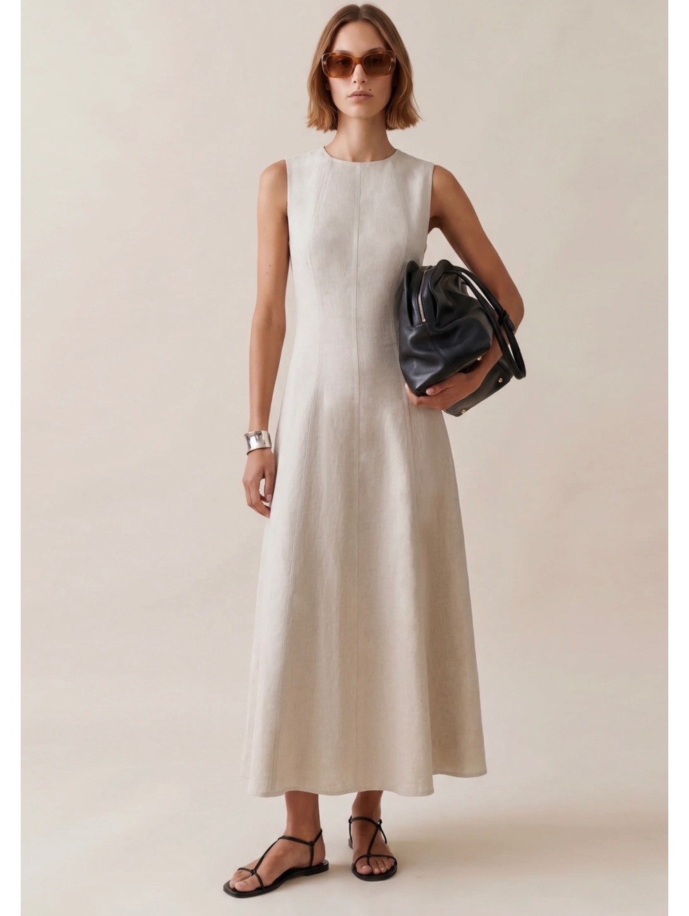 NWT o.p.t by Few Moda Hadley Sleeveless Linen Midi Dress Size 4 Cloud